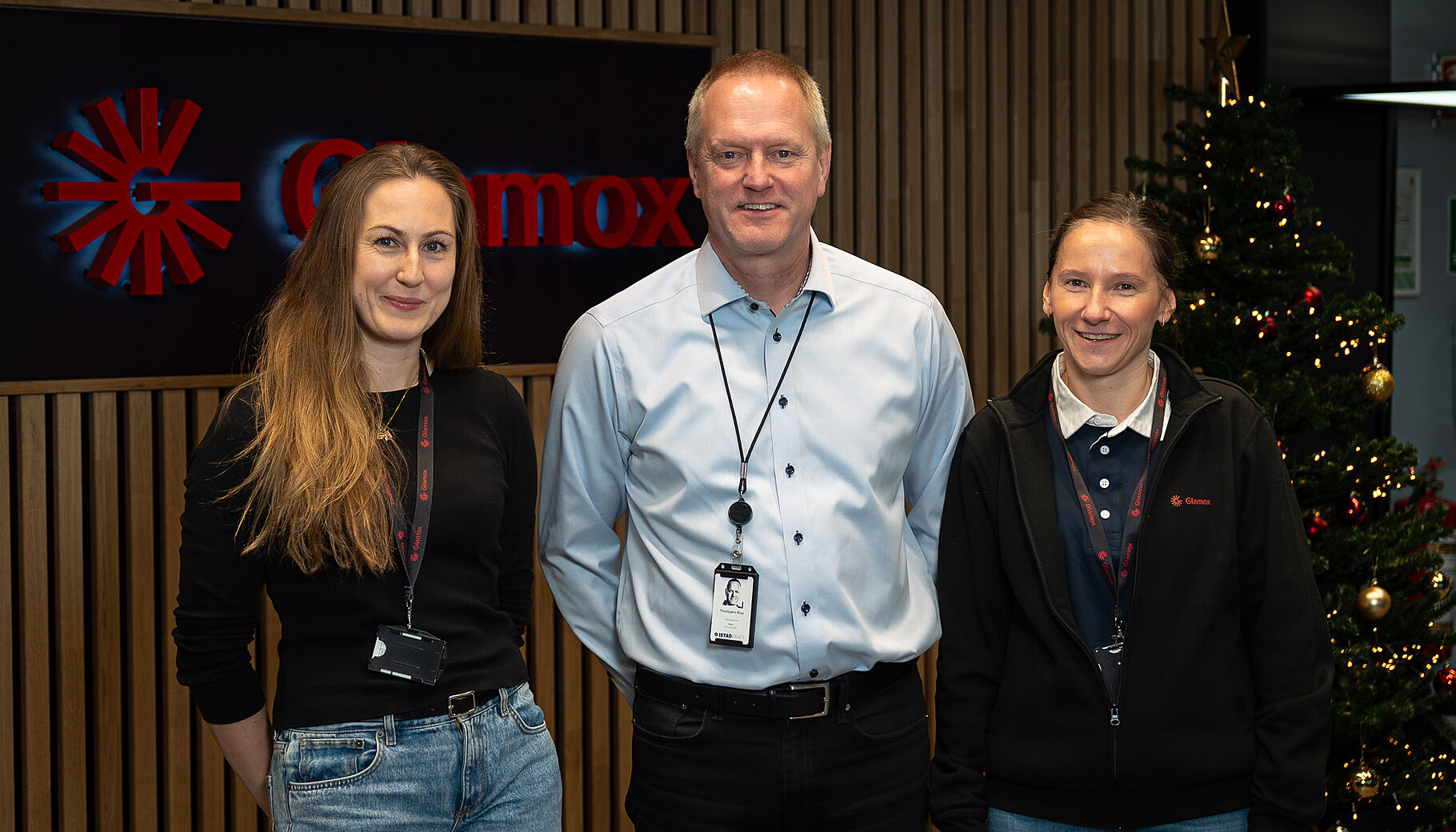 Fra venstre: Marthe Ø. Gaasø (Glamox), Thorbjørn Rise (Istad Kraft), Hanna J. Hjelvik (Glamox)