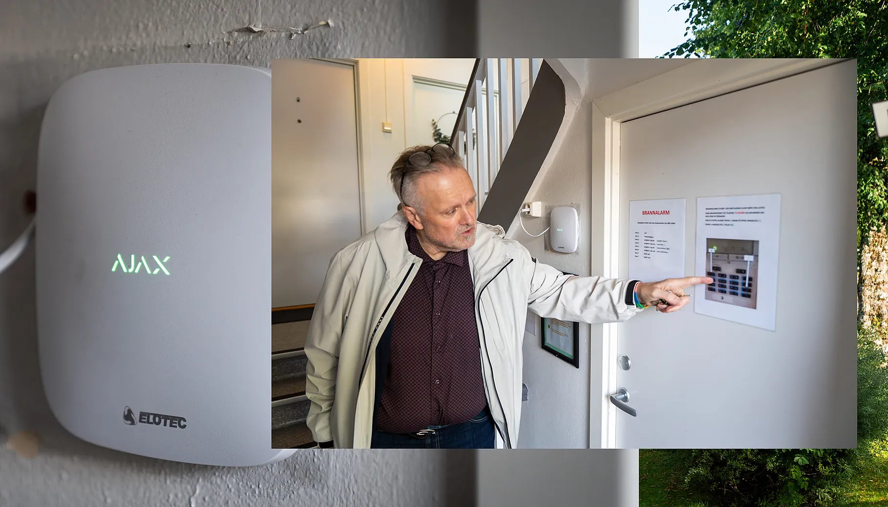 Det gamle brannvarslings-systemet var veldig omfattende med 18 knapper i trappeoppgangen. Foto av styreleder Iver Kåre Mjelve. Det gamle brannvarslings-systemet var veldig omfattende med 18 knapper i trappeoppgangen. Foto av styreleder Iver Kåre Mjelve.