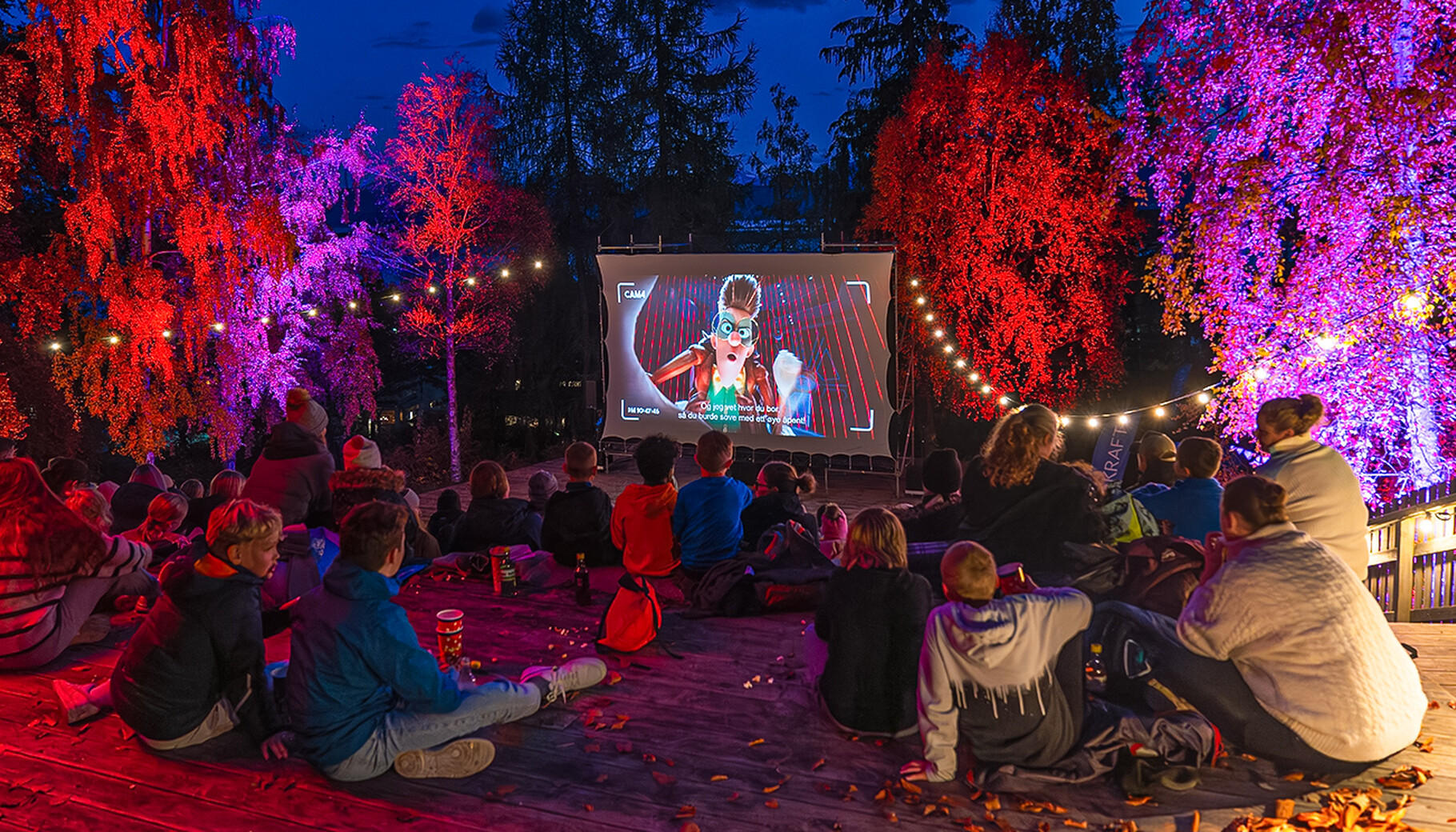 Bilde fra utekino i Reknesparken 2024